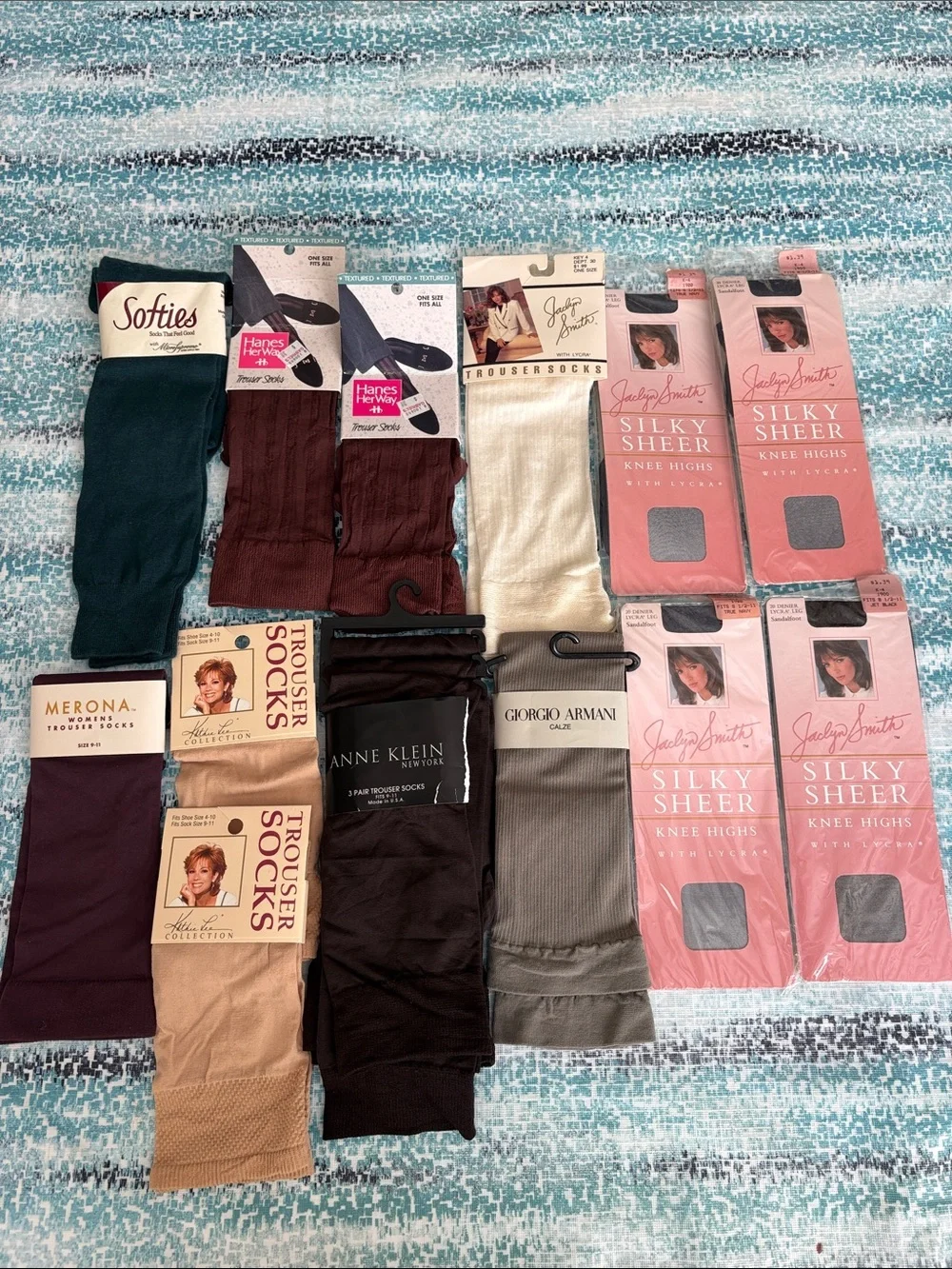 Vintage Deadstock Designer Trouser Socks Knee Highs Lot 13 Pairs NOS